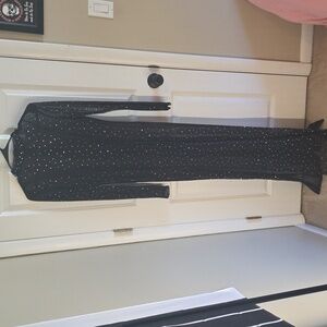 Elegant Black Sheer Chemise with Star Accents